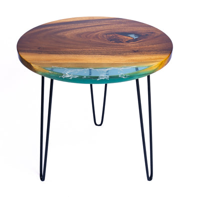 A11 23.5 inch round Everflow Reverse Live Edge End Table