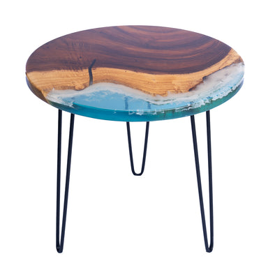 A2 23.5 inch round Everflow Reverse Live Edge End Table