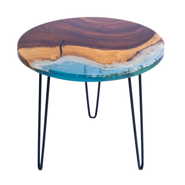 A2 23.5 inch round Everflow Reverse Live Edge End Table