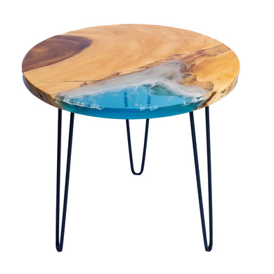 A3 23.5 inch round Everflow Reverse Live Edge End Table