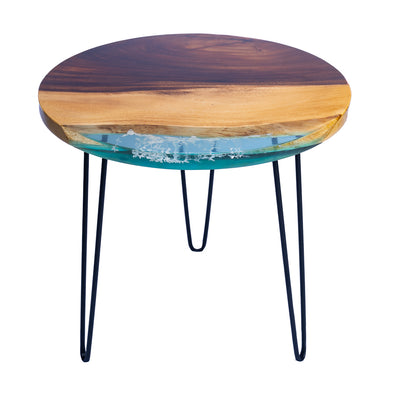 A4 23.5 inch round Everflow Reverse Live Edge End Table
