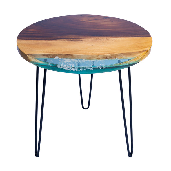 A4 23.5 inch round Everflow Reverse Live Edge End Table