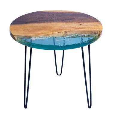A6 23.5 inch round Everflow Reverse Live Edge End Table