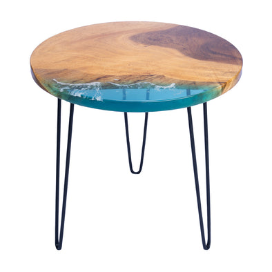 A9 23.5 inch round Everflow Reverse Live Edge End Table