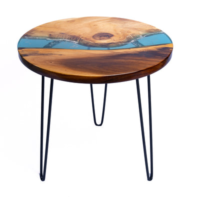 A10 23.5 inch round Everflow Reverse Live Edge End Table